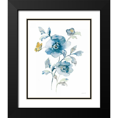 Blues of Summer II Gilded Black Modern Wood Framed Art Print with Double Matting by Nai, Danhui