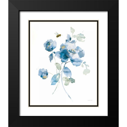 Blues of Summer III Gilded Black Modern Wood Framed Art Print with Double Matting by Nai, Danhui