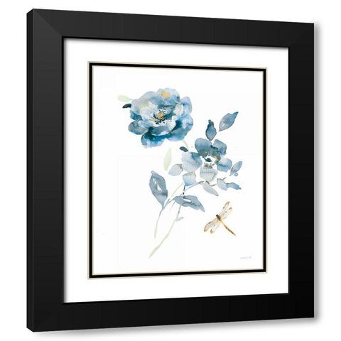 Blues of Summer IV Gilded Black Modern Wood Framed Art Print with Double Matting by Nai, Danhui