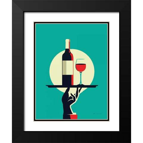 Red Wine Black Modern Wood Framed Art Print with Double Matting by Escalante, Omar