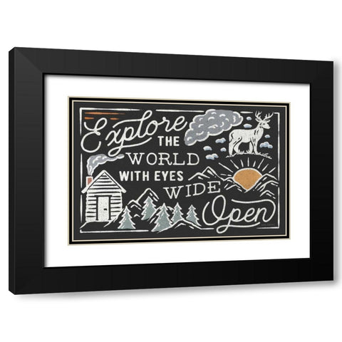 Adventurous IV Black - Horizontal Black Modern Wood Framed Art Print with Double Matting by Marshall, Laura