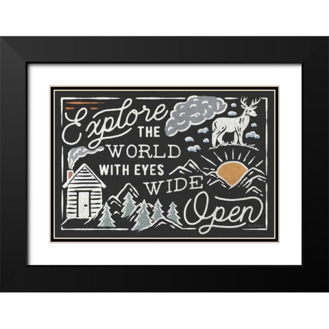 Adventurous IV Black - Horizontal Black Modern Wood Framed Art Print with Double Matting by Marshall, Laura