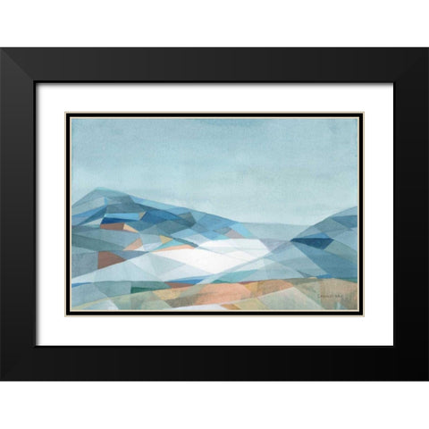 Geometric Mountain Black Modern Wood Framed Art Print with Double Matting by Nai, Danhui