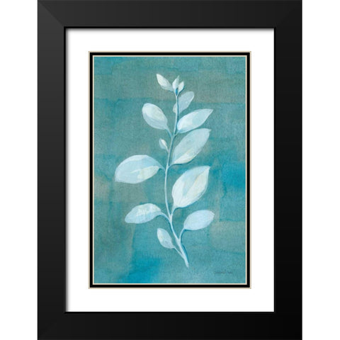 Cool Leaves II Black Modern Wood Framed Art Print with Double Matting by Nai, Danhui