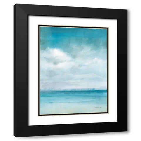 Ocean Breeze Black Modern Wood Framed Art Print with Double Matting by Nai, Danhui