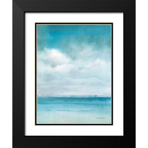 Ocean Breeze Black Modern Wood Framed Art Print with Double Matting by Nai, Danhui