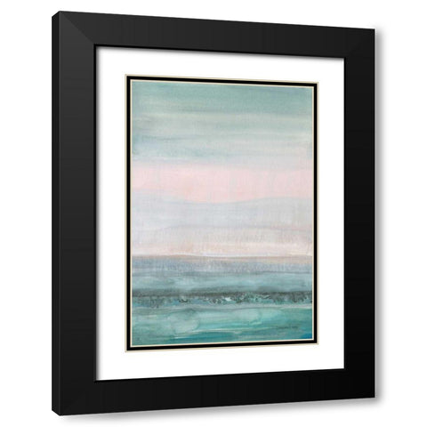 Pastel Seascape Black Modern Wood Framed Art Print with Double Matting by Nai, Danhui