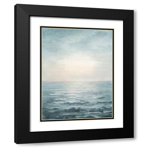 Soothing Sea Black Modern Wood Framed Art Print with Double Matting by Nai, Danhui