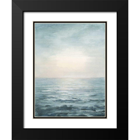 Soothing Sea Black Modern Wood Framed Art Print with Double Matting by Nai, Danhui