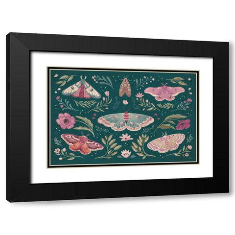 Winged Study I Plum Black Modern Wood Framed Art Print with Double Matting by Penner, Janelle