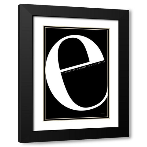 E is for Easier Black Modern Wood Framed Art Print with Double Matting by Charro, Mercedes Lopez