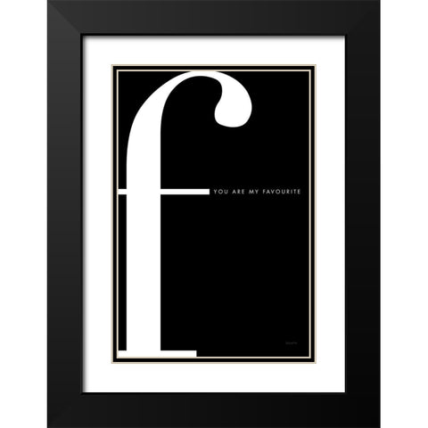 F is for Favourite Black Modern Wood Framed Art Print with Double Matting by Charro, Mercedes Lopez