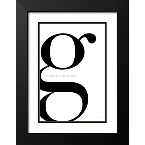 G is for Good on White Black Modern Wood Framed Art Print with Double Matting by Charro, Mercedes Lopez