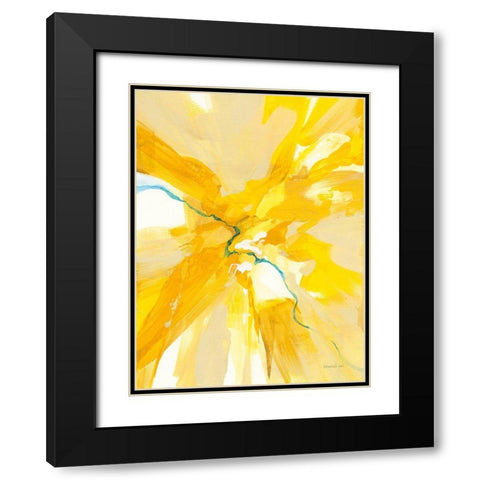 Sunburst Black Modern Wood Framed Art Print with Double Matting by Nai, Danhui