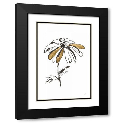 Leafed I Black Modern Wood Framed Art Print with Double Matting by Paschke, Chris