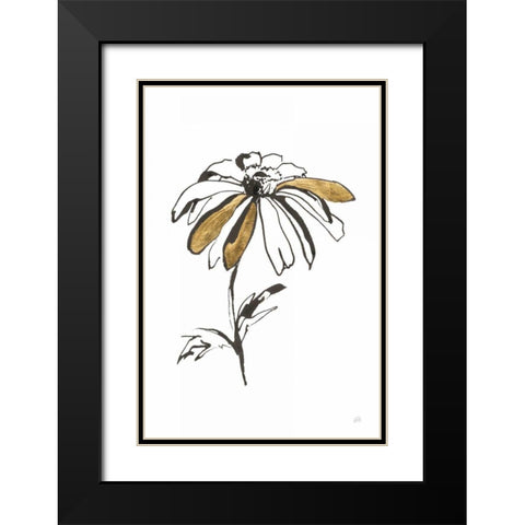 Leafed I Black Modern Wood Framed Art Print with Double Matting by Paschke, Chris