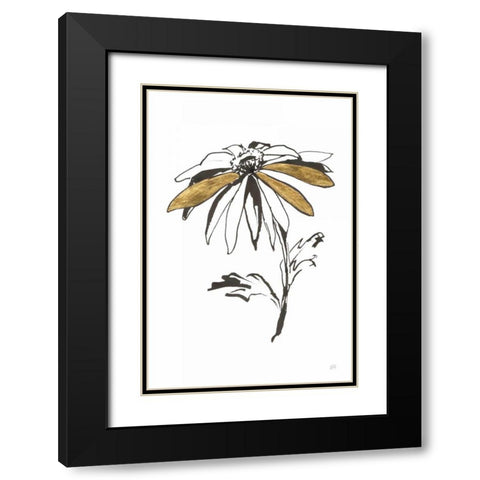 Leafed II Black Modern Wood Framed Art Print with Double Matting by Paschke, Chris