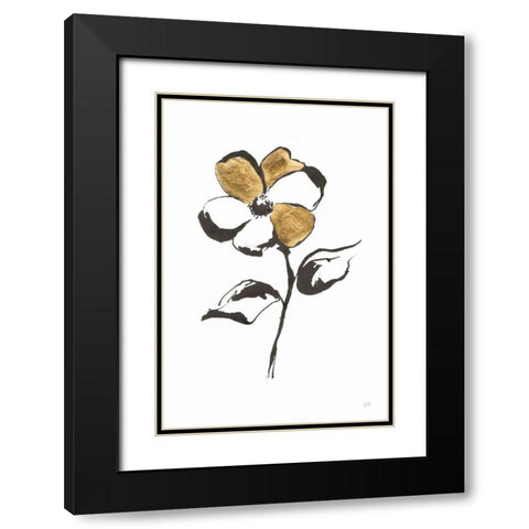 Leafed III Black Modern Wood Framed Art Print with Double Matting by Paschke, Chris