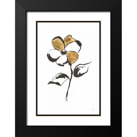 Leafed III Black Modern Wood Framed Art Print with Double Matting by Paschke, Chris