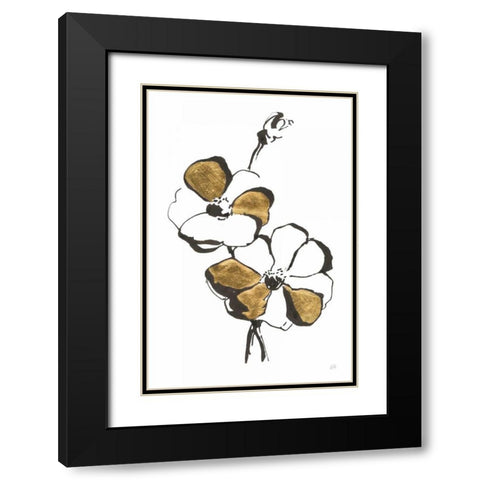 Leafed IV Black Modern Wood Framed Art Print with Double Matting by Paschke, Chris