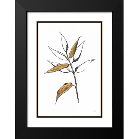 Leafed V Black Modern Wood Framed Art Print with Double Matting by Paschke, Chris