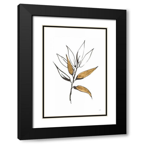 Leafed VI Black Modern Wood Framed Art Print with Double Matting by Paschke, Chris