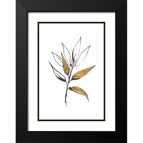 Leafed VI Black Modern Wood Framed Art Print with Double Matting by Paschke, Chris