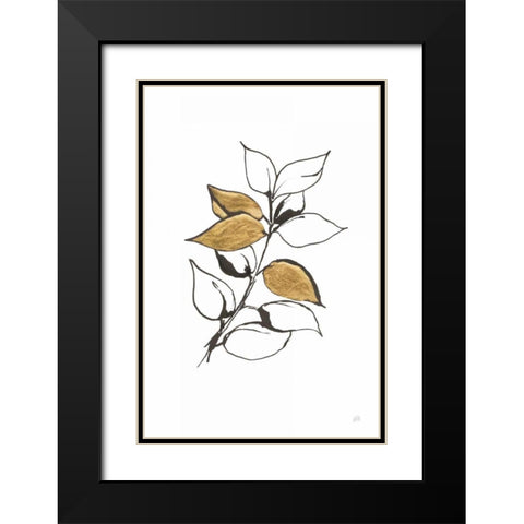 Leafed VII Black Modern Wood Framed Art Print with Double Matting by Paschke, Chris