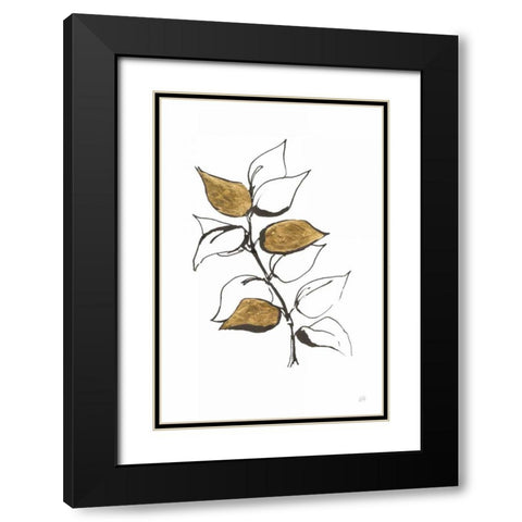 Leafed VIII Black Modern Wood Framed Art Print with Double Matting by Paschke, Chris