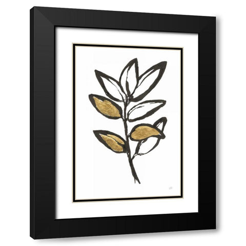 Leafed IX Black Modern Wood Framed Art Print with Double Matting by Paschke, Chris
