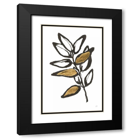 Leafed X Black Modern Wood Framed Art Print with Double Matting by Paschke, Chris