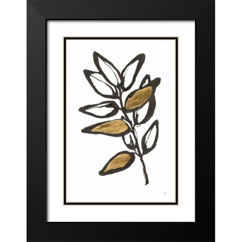 Leafed X Black Modern Wood Framed Art Print with Double Matting by Paschke, Chris