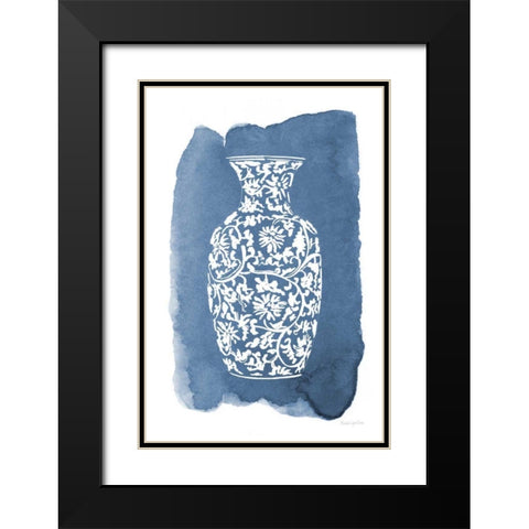 Chinese Vase II Black Modern Wood Framed Art Print with Double Matting by Charro, Mercedes Lopez