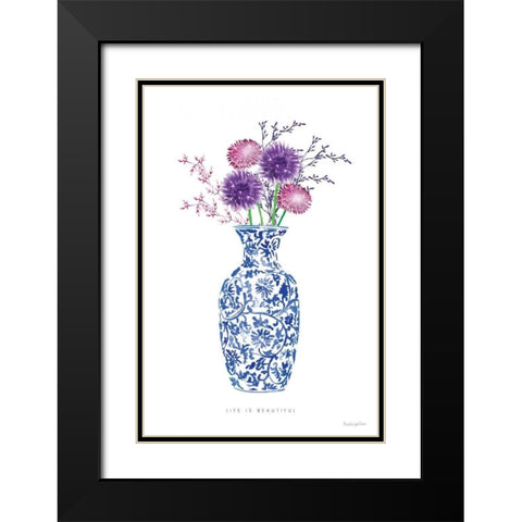 Chinoiserie Style II Black Modern Wood Framed Art Print with Double Matting by Charro, Mercedes Lopez