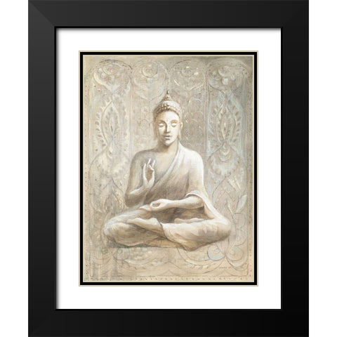 Peace of the Buddha Black Modern Wood Framed Art Print with Double Matting by Nai, Danhui