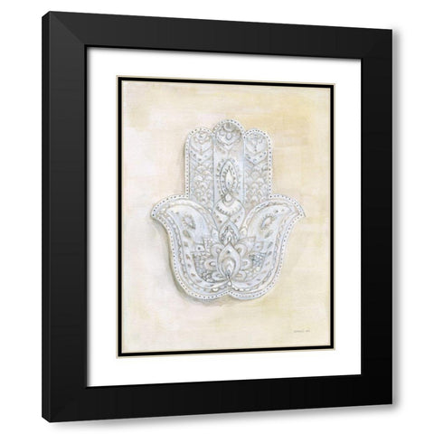 Spirit of Hamsa Black Modern Wood Framed Art Print with Double Matting by Nai, Danhui