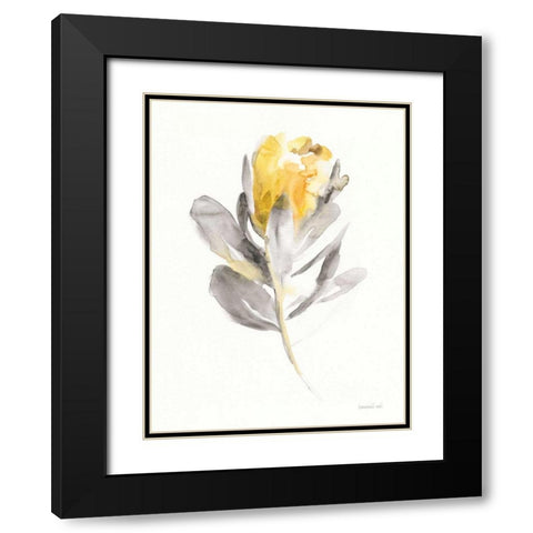 Spirit Flower I Black Modern Wood Framed Art Print with Double Matting by Nai, Danhui