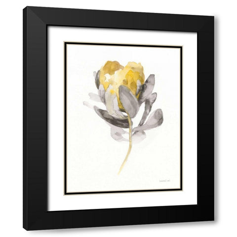 Spirit Flower II Black Modern Wood Framed Art Print with Double Matting by Nai, Danhui