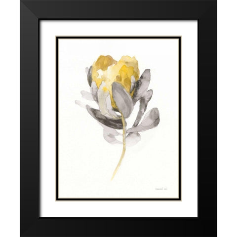 Spirit Flower II Black Modern Wood Framed Art Print with Double Matting by Nai, Danhui