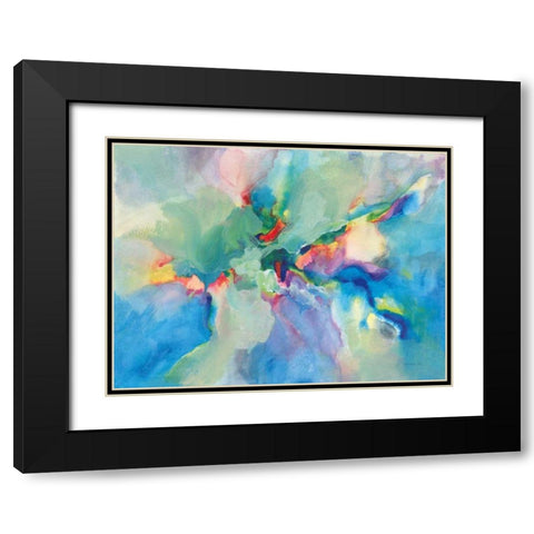 Glimmers Black Modern Wood Framed Art Print with Double Matting by Nai, Danhui