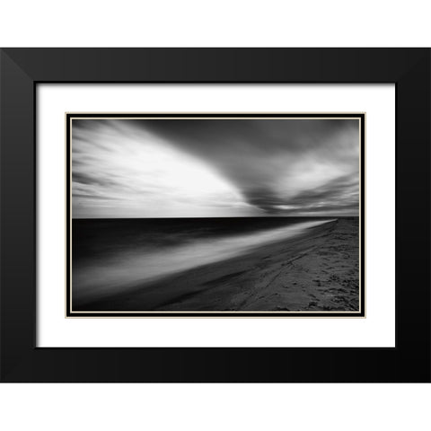 Edge of the Earth Black Modern Wood Framed Art Print with Double Matting by Aledanda