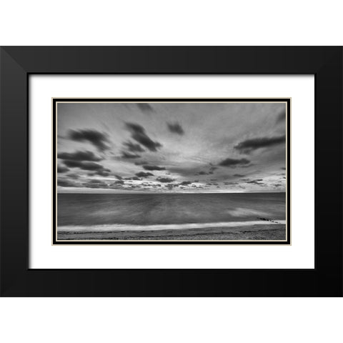 Endless Ocean Black Modern Wood Framed Art Print with Double Matting by Aledanda