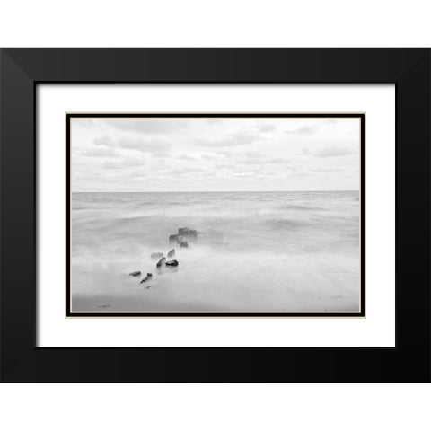 Ends and Beginnings Black Modern Wood Framed Art Print with Double Matting by Aledanda