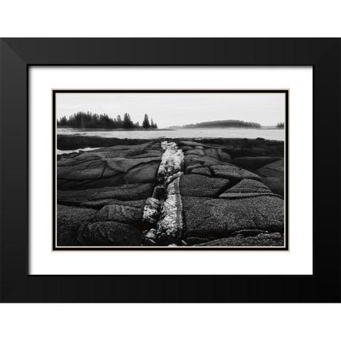 Fissures in Maine Black Modern Wood Framed Art Print with Double Matting by Aledanda