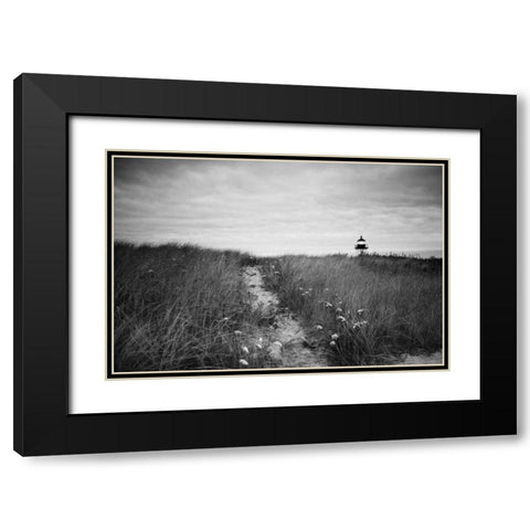 Nantucket Light Black Modern Wood Framed Art Print with Double Matting by Aledanda