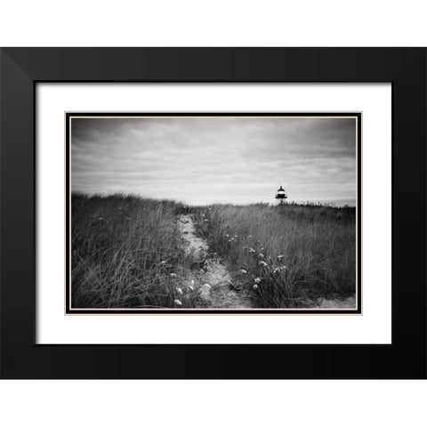 Nantucket Light Black Modern Wood Framed Art Print with Double Matting by Aledanda
