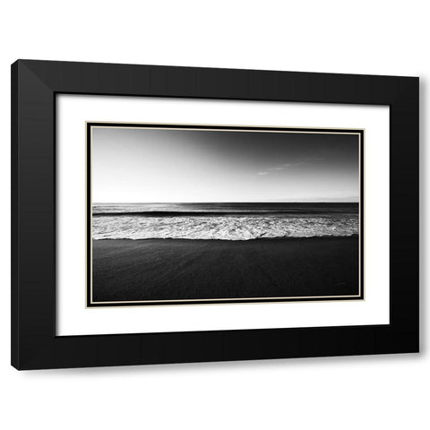 Seafoam Edge Black Modern Wood Framed Art Print with Double Matting by Aledanda
