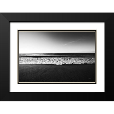 Seafoam Edge Black Modern Wood Framed Art Print with Double Matting by Aledanda
