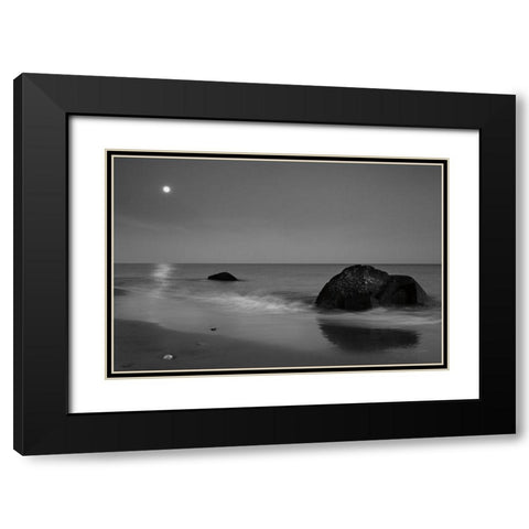 Summer Moon Black Modern Wood Framed Art Print with Double Matting by Aledanda