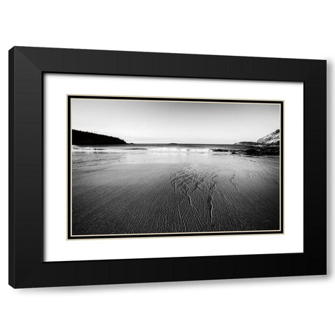 Tide Going Out Black Modern Wood Framed Art Print with Double Matting by Aledanda